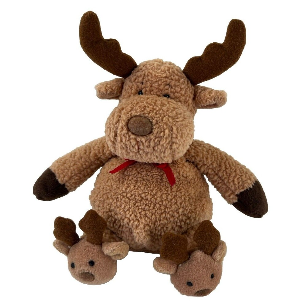 Vintage Soft Dreams Christmas Reindeer Rattle Stuffed Animal Plush Toy Christmas